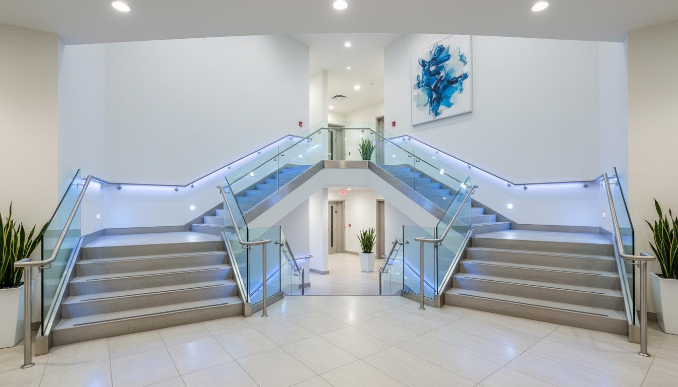 Gründliche Treppenhausreinigung in Wiesbaden - Gepflegter Eingang